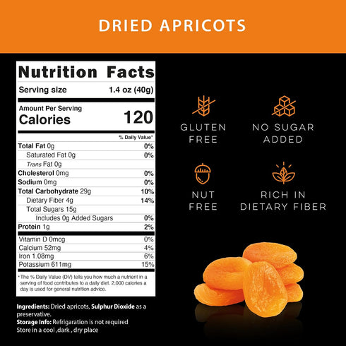 2 LB Biomey Big Size Dried Turkish Apricots - No Added Sugar - Vegan - Non-GMO - Superfood, Healthy Snack - Great