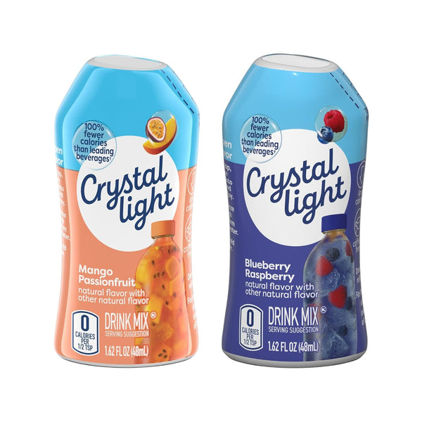 Crystal Light Liquid Drink Mix Variety Pack Blue Raspberry & Mango Passionfruit