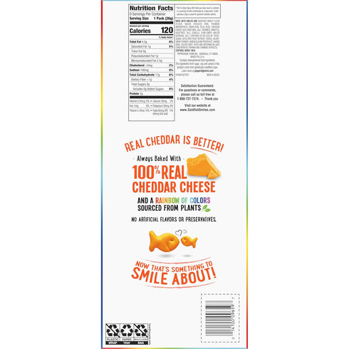 Pack, 0.9 oz, 9 Multi-Pack (Pack 2) Goldfish Colors Cheddar Crackers, Snack CT Tray