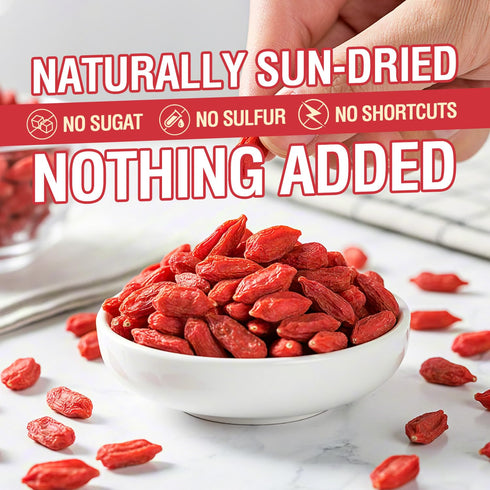Ternio 8.47oz/240g 100% Organics Goji Berries - - Natural Goji Berries - No Sulfates and Additives - Large Berries