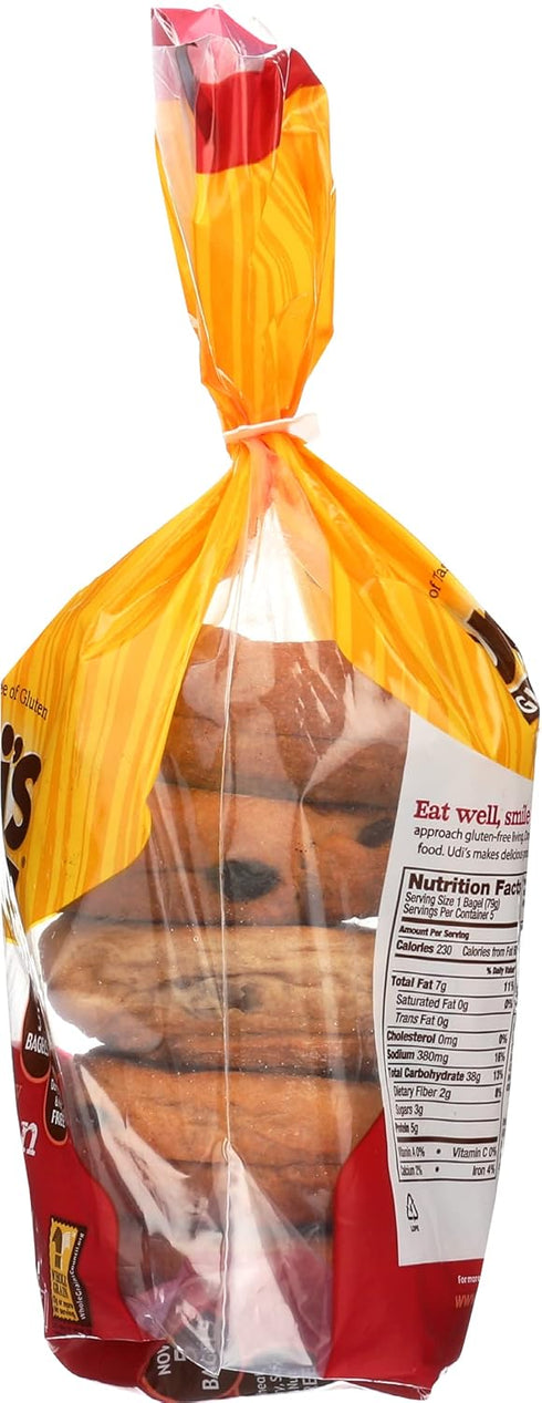 Udi's Gluten Free Bagels with Cinnamon and Raisin Flavor