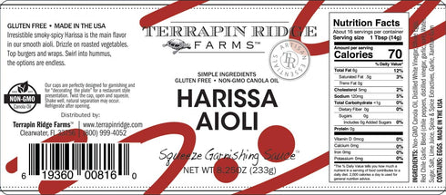 8.25 Terrapin Ridge Farms Gourmet Harissa Aioli One Ounce Squeeze Bottle
