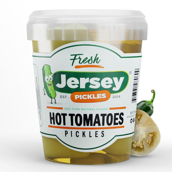 Jersey Pickles - Hot Pickled Tomatoes (Quart) Pickled Vegetable Handcrafted Gourmet Topping