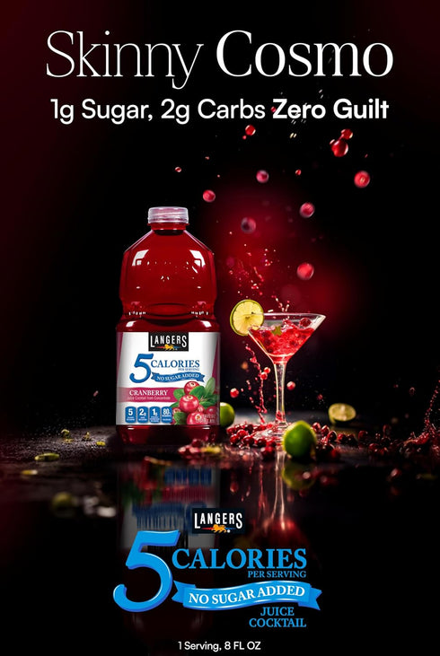 5 64 Oz (Pack 8) Langers Juice Cocktail, Cranberry, Fl