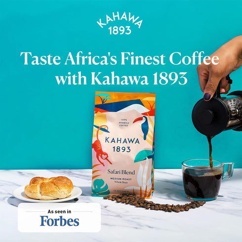 1893 Pack (12 Oz 2) Kahawa Whole Bean Coffee Combo Safari & Serengeti Blend x - As Seen on Shark Tank, High