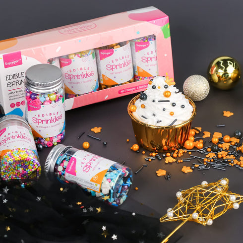 Sujoygar Sprinkles for Cookie Decorating, Food Grade, 50g/bottle, Edible Cake Decoration, Cupcake Toppers