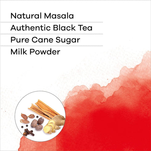 20 Count, QuikTea Instant Masala Chai Tea Latte Classic Chai latte with hearty mix of authentic chai spices, low
