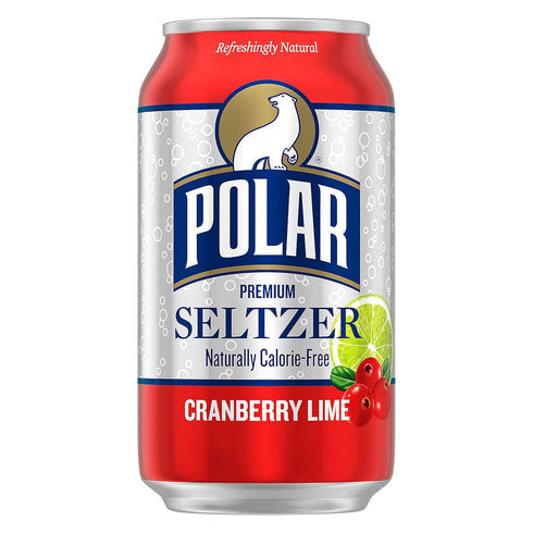 12 oz 18 pack Polar Seltzer Water Cranberry Lime, fl cans