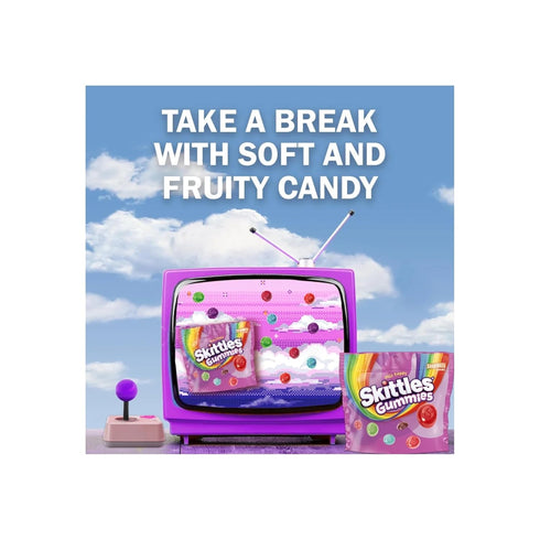 Skittles Gummy 24oz Candy Original and Wild Berry Sharing Size Bags Bundle - Includes Total
