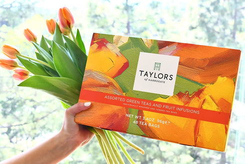 Pack 48 Count (Pack 1), 48 Taylors of Harrogate Assorted Green & Herbal Teas Sampler, Variety Gift Box, Individually