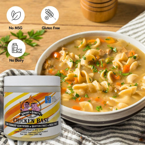 Smoke n Sanity Chicken Base, Certified Low FODMAP Seasoning, Gluten Free, 10.0 oz