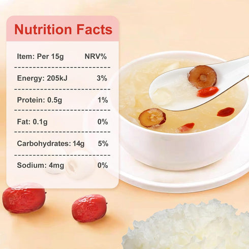 20 15g Bags White Fungus Soup Drink with Goji Berries Snow Fungus and Red Date Soup Freeze Dried White Fungus Red Dates
