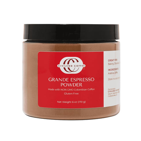 Civilized Coffee Grande Espresso Powder - Non-GMO Medium Roast for Baking & Smoothies (6 oz)