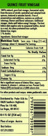 8.4 Oz. 100% PDR Premium Quince Vinegar - fl. - Natural, Aged in Oak Barrels, Fermented, Unfiltered, Vegan