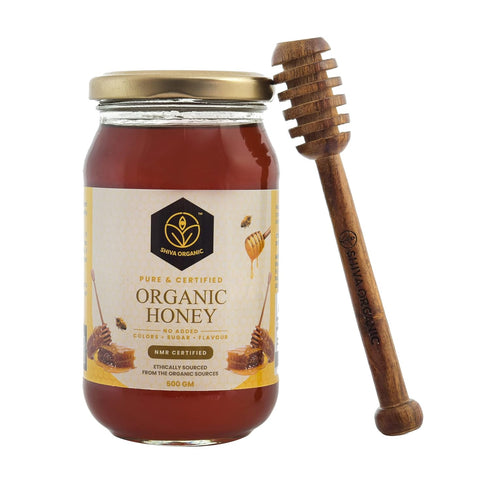 17.63 (500g) Shiva Organic's NPOP Organic Certified Honey - NMR Tested, Natural Honey, No Added Sugar, Flavorful