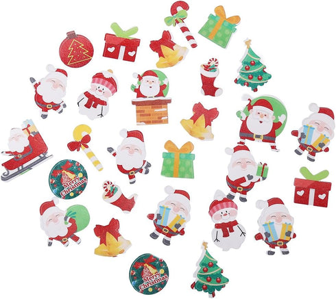 Set of 48 Wafer Edible Cupcake Toppers for Christmas Cake Decoration