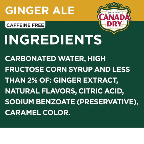 12 oz 12 pack Canada Dry Ginger Ale Soda, fl cans