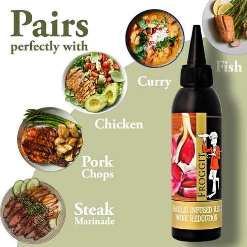 150ml Castillo de Pinar Garlic Infused Red Wine Vinegar Reduction by Froggit Non GMO