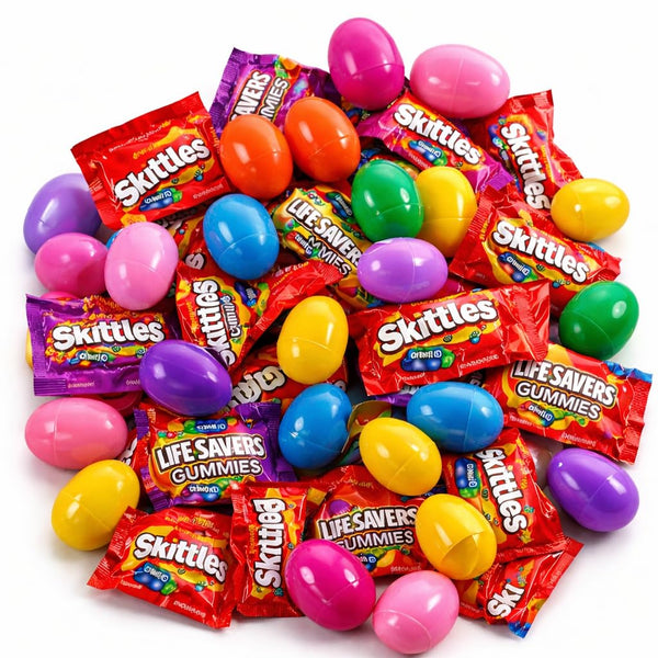 Easter Unlimited Pre-Filled Easter Eggs Gummies Sweet And Sour Perfect Blend 25 Count Eggs
