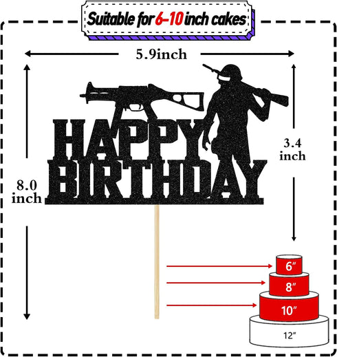 Video Game Happy Birthday Cake Topper, Funny Level Up Cake Decor for Game Controller Party Supplies