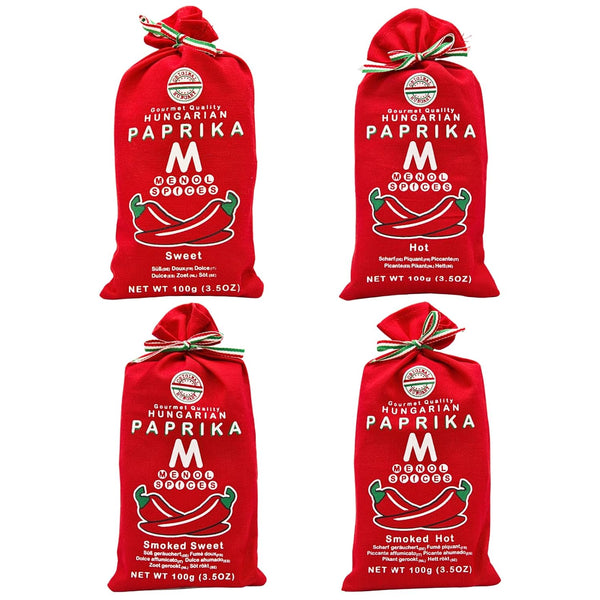 Menol Spices Authentic Hungarian Sweet Paprika Powder (Variety Pack, 4X 100g) Premium