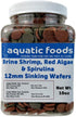 Aquatic Foods Inc. 12mm 1/2" 10oz - Brine Shrimp/Red Algae Color Enhancing & Spirulina/Green Algae Sinking Wafer Mix