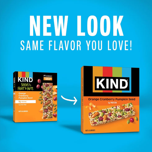 5g 36 Count KIND Healthy Snacks Bars, Orange Cranberry Pumpkin Seed, Gluten Free, High Fiber Snacks, Protein