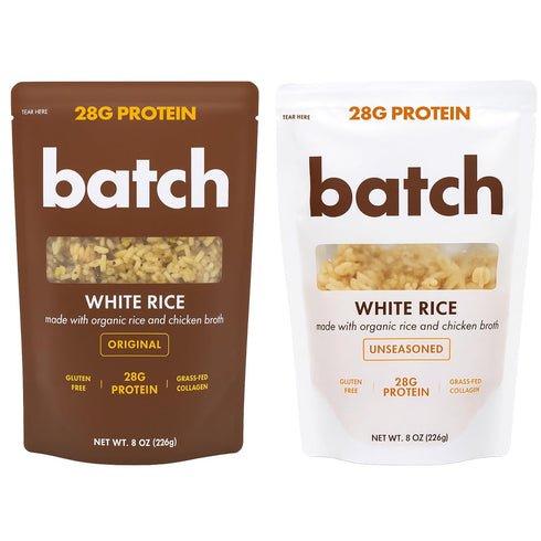 Batch Organic Protein Rice with Collagen 28g Protein per Bag, Ready in