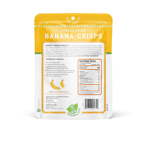 6 (0.53 oz Natures Turn Freeze-Dried Banana Crisps Healthy, Gluten-Free, Crispy & Delicious, Plant-Based Snack, Ideal