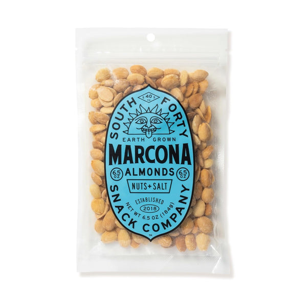 South 40 Snacks Dry Roasted Salted Marcona Almonds (6.5oz bag, pack of