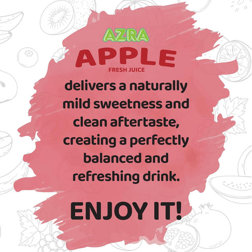 Azra Juice 100% 500ml Pack 100% 12 Pack AZRA Apple Juice Fresh Organic Fruit Taste in Cans Zero Sugar Drinks, Healthy