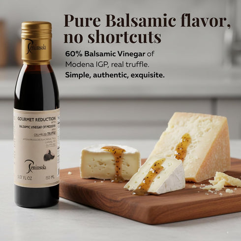 5.07 fl.oz. PENINSOLA Gourmet Balsamic Reduction with Truffle Authentic Italian Glaze with Balsamic Vinegar of Modena