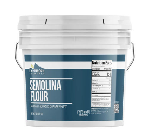 Earthborn Elements Semolina Flour (1 Gallon) For Making Pasta & Couscous, Pizza