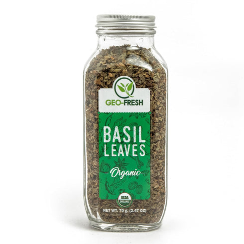 Geo-Fresh Organic Basil, 2.47 oz (70g), Non-GMO, Kosher, 100% Organic, Gluten Free,