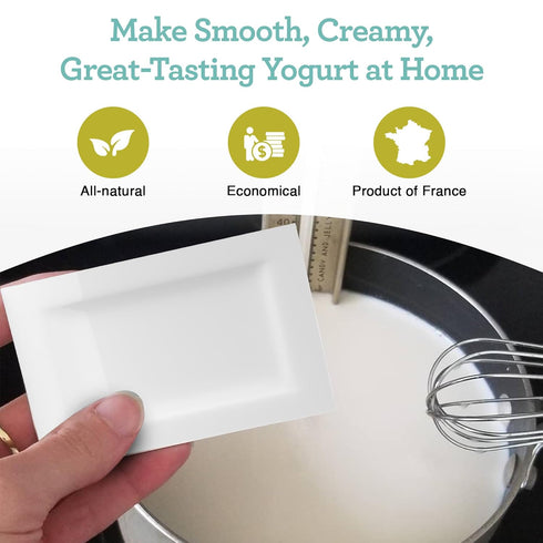 RI1020 Euro Cuisine All Natural Yogurt Culture Starter Perfect for Dairy Free, Whole Milk, Protein Yogurt Probiotic