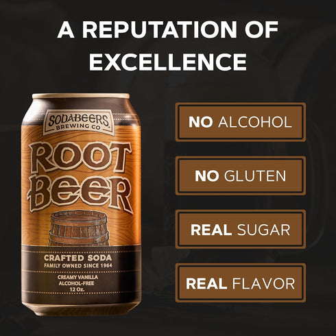 (12 Root Beer | SodaBeers Brewing Co | Alcohol-Free, Gluten-Free Crafted Sodas Made With Natural Flavors and Real