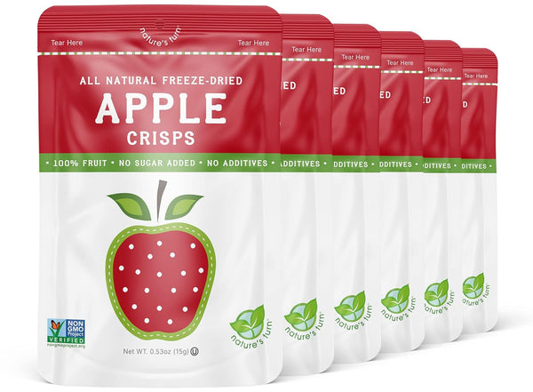 Natures Turn Freeze-Dried Apple Crisps Healthy, Gluten-Free, Crispy & Delicious, Plant-Based Snack,