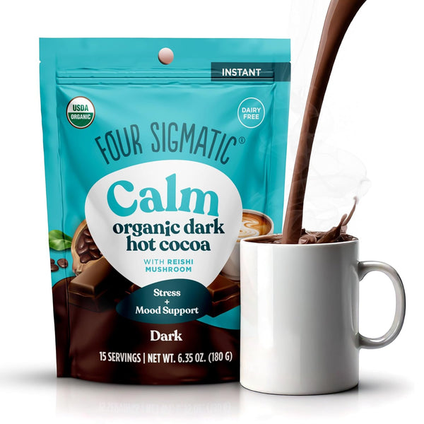 Four Sigmatic Calm Mushroom Cocoa Mix | Organic Dark Hot Cocoa Mix