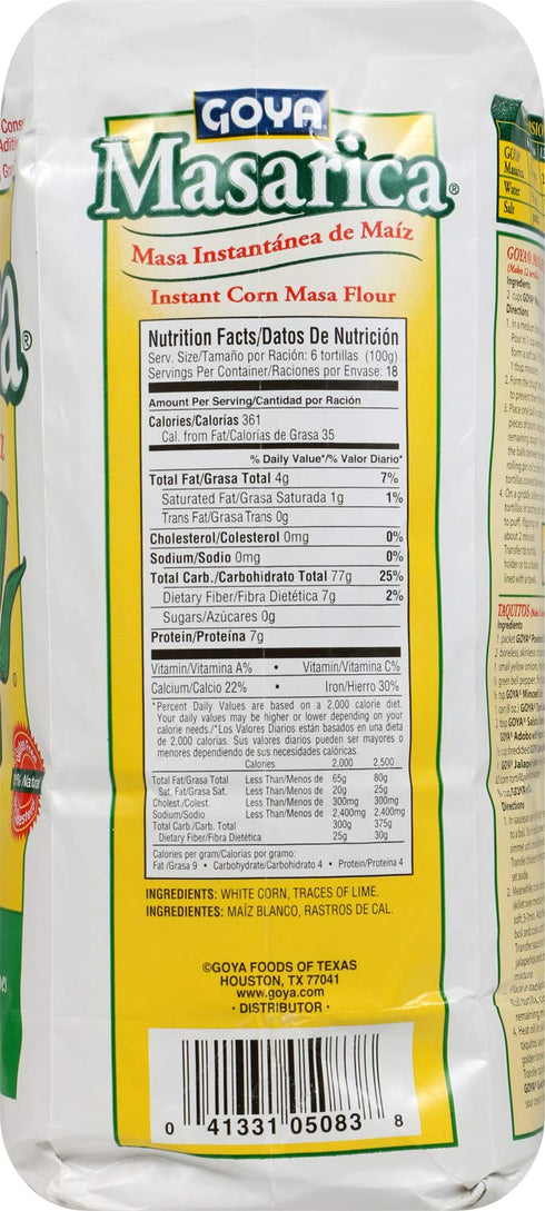 4 Goya Foods Masarica Instant Corn Masa Flour, Pound