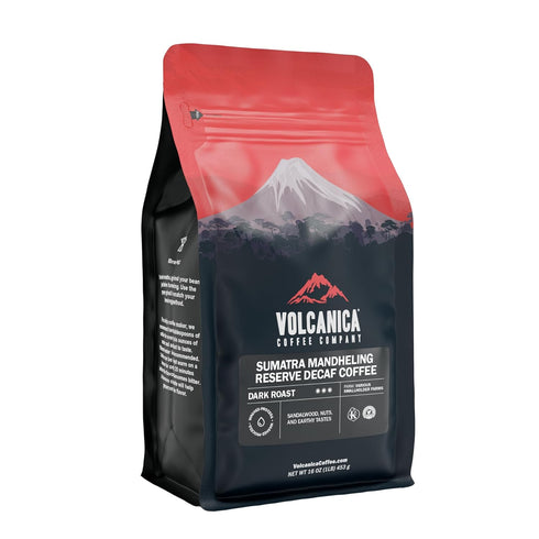 Sumatra Mandheling Decaf Coffee, Dark Roasted, Ground, Fresh Roasted, 16-ounce