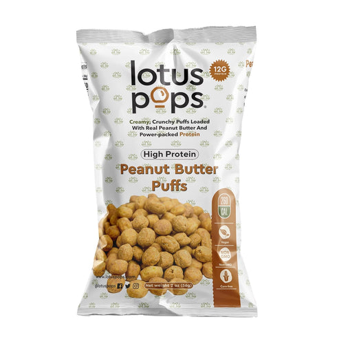 Lotus Pops - High Protein Peanut Butter Puffs - High Protein Vegan