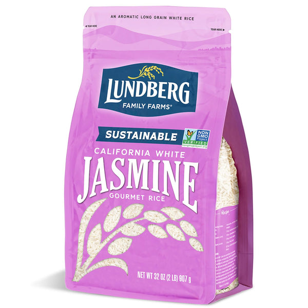 by Lundberg Lundberg Jasmine Rice, Long Grain White Rice - Non-Sticky, Fluffy Aromatic Rice,