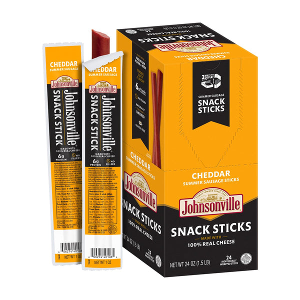 Johnsonville Summer Sausage Snack Sticks - Gluten Free Protein Snacks, Jerky Snack