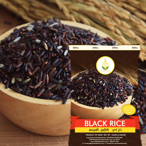 10 Lbs (Pack 1) Shastha Karuppu Kavuni (Black Rice) of (B-M)