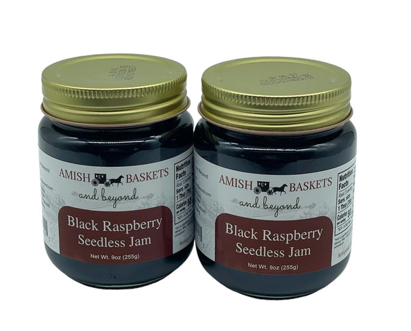 Amish Black Raspberry Seedless Jam Non GMO Vegan All Natural - 9