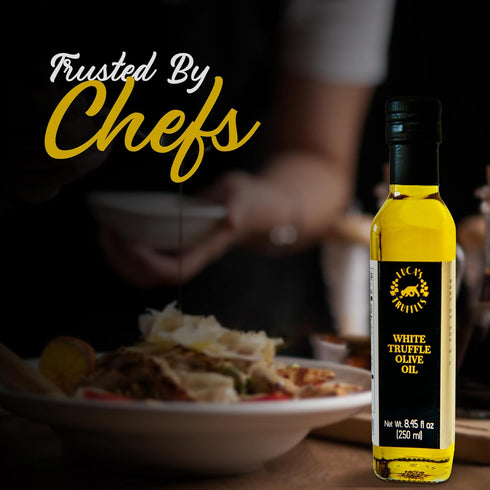 8.45 oz (250 ml) Luca's Truffles White Truffle Oil Infused - Premium Italian Extra Virgin Olive Oil - Non-GMO