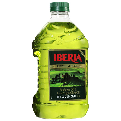 68 Oz Iberia Premium Blend, Sunflower Oil & Extra Virgin Olive Oil, High Heat Frying, Fl