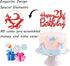 Red Glitter Happy 21st Birthday Cake Topper - 21Sign Cake Topper, Cheers to 21 Years Party Supplies