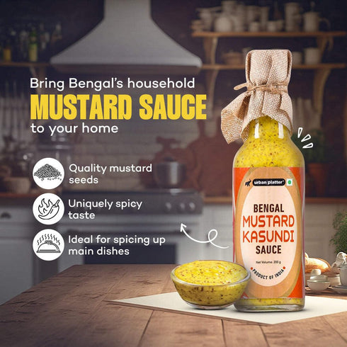 7.05 Oz (200g) Urban Platter Bengal Mustard Kasundi Sauce | | Authentic Bengali Spicy Mustard Relish | Tangy Indian