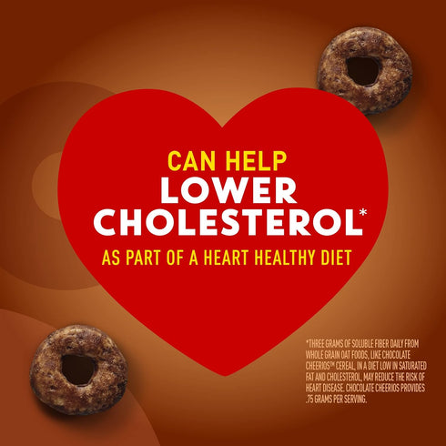 19.2 OZ (Pack 4) Cheerios Chocolate Cheerios Heart Healthy Cereal, Gluten Free Cereal With Whole Grain Oats, Family